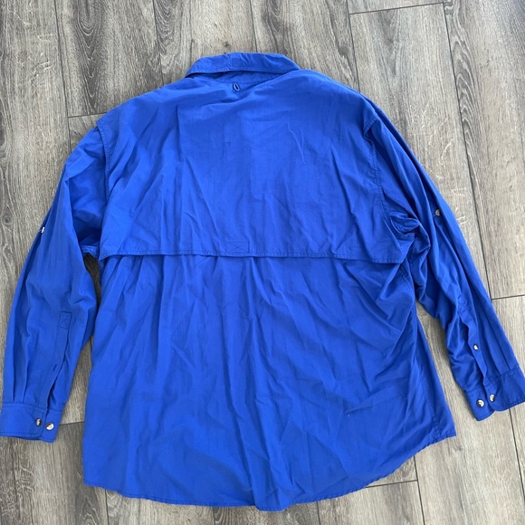 World Wide Sportsman Fishing Mesh Blue Outdoor Long Sleeve Button Down Shirt 3XL - Picture 7 of 9